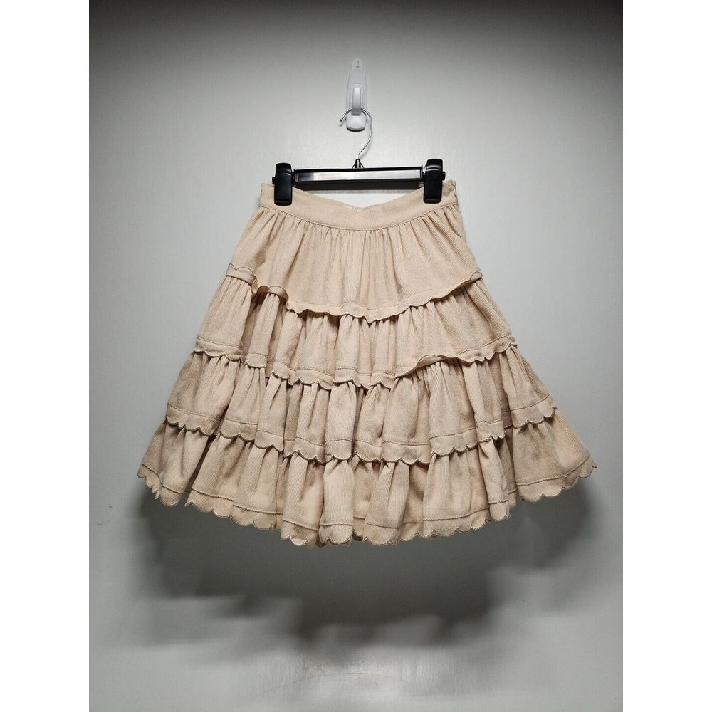 Petite Amalie Beige Layered Skirt Size 8 RK5